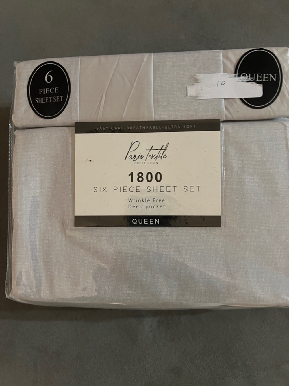 Paris Textile 1800 Six Piece Sheet Set - Light Gray